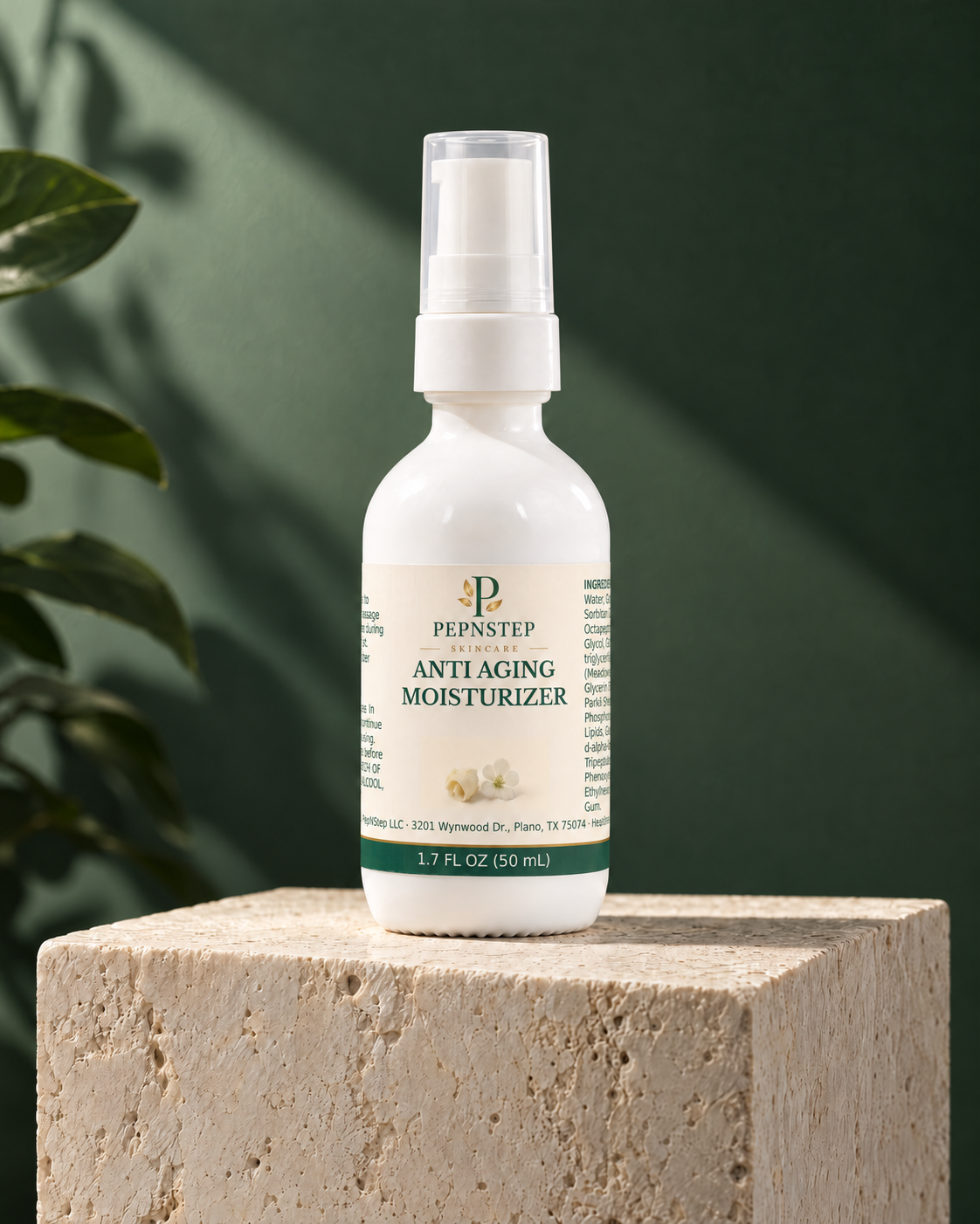 PepNStep Anti Aging Moisturizer — editorial product portrait