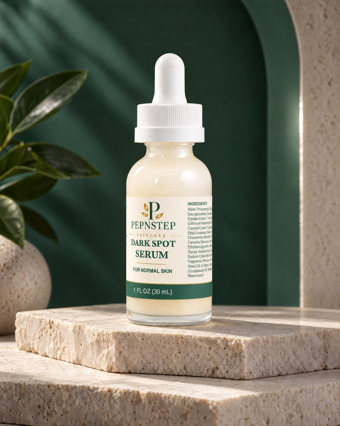 PepNStep Dark Spot Serum for Normal Skin — editorial product portrait