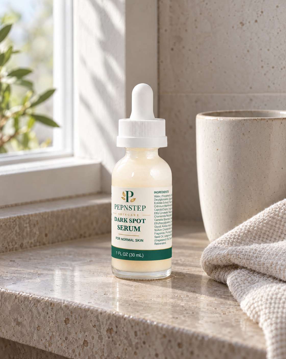 PepNStep Dark Spot Serum for Normal Skin — home routine setting