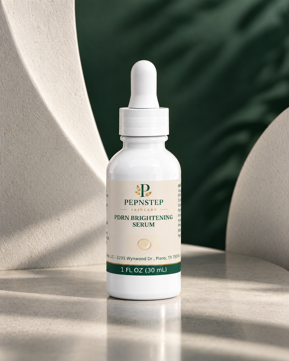 PepNStep PDRN Brightening Serum — editorial product portrait