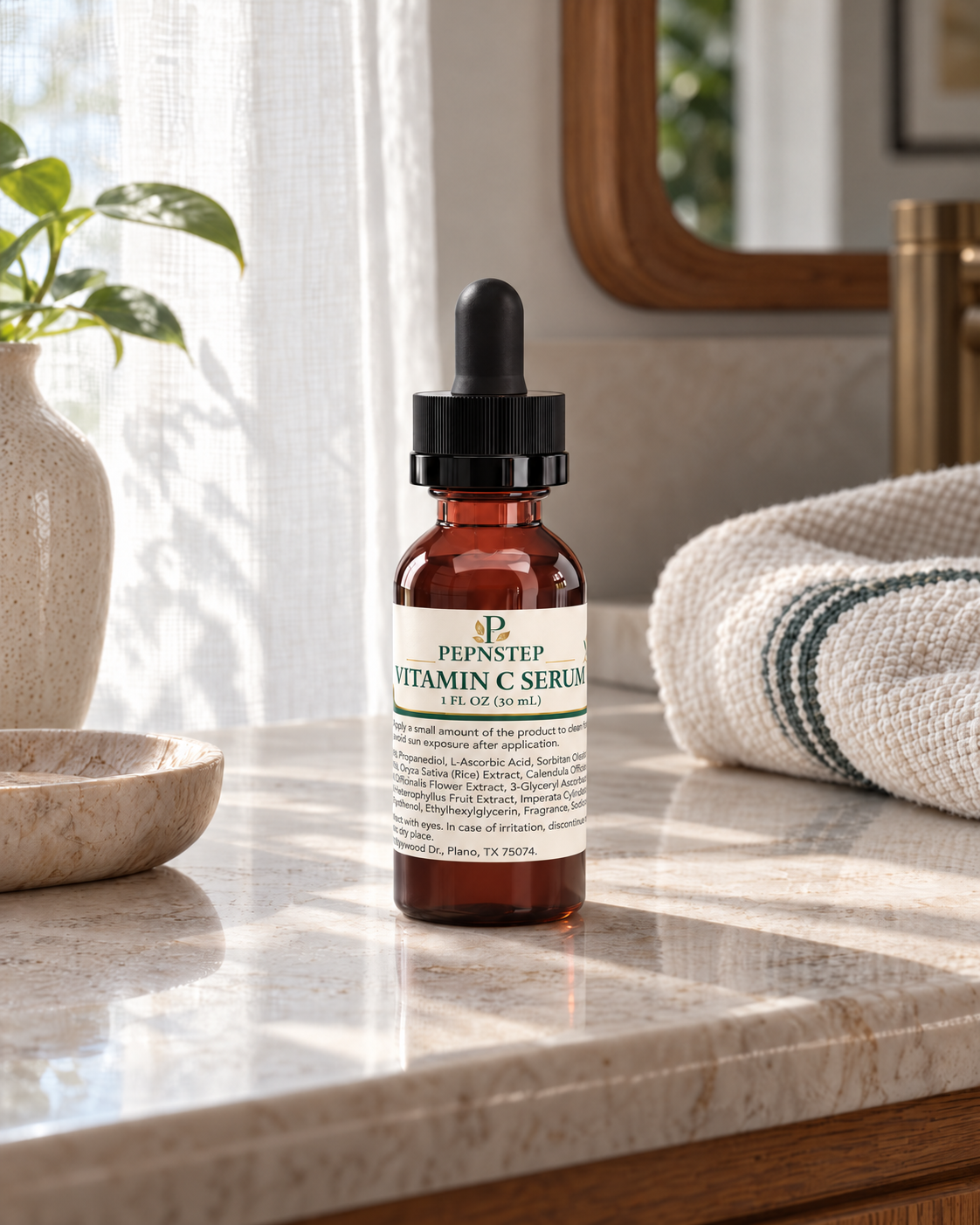 PepNStep Vitamin C Serum — home routine setting