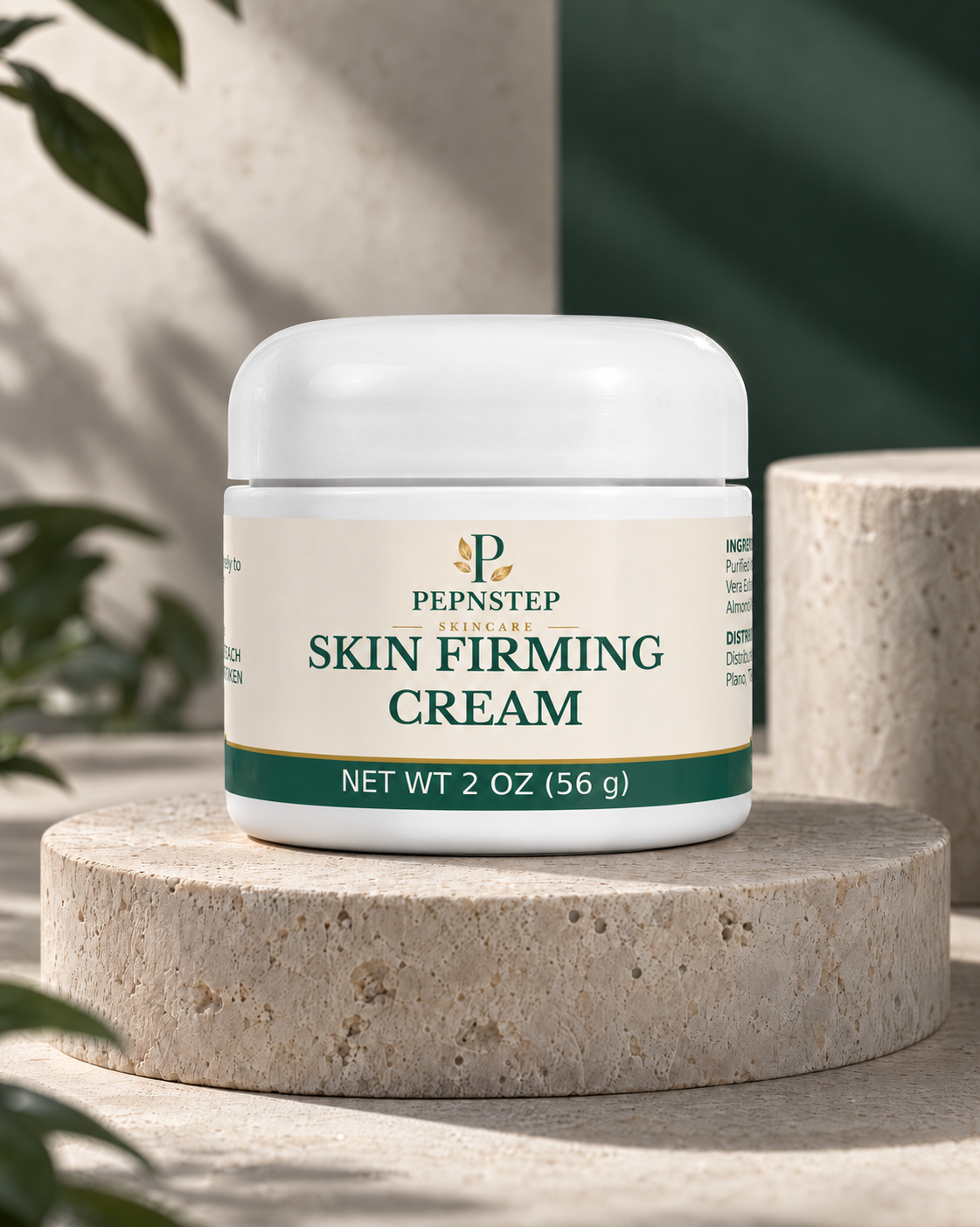 PepNStep Skin Firming Cream — editorial product portrait